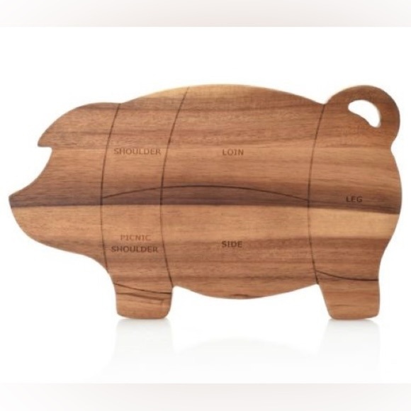 Celebrity Chef Paula Deen Pig Cuts & Serve Board Acacia Wood Cutting Board HTF - Picture 1 of 6